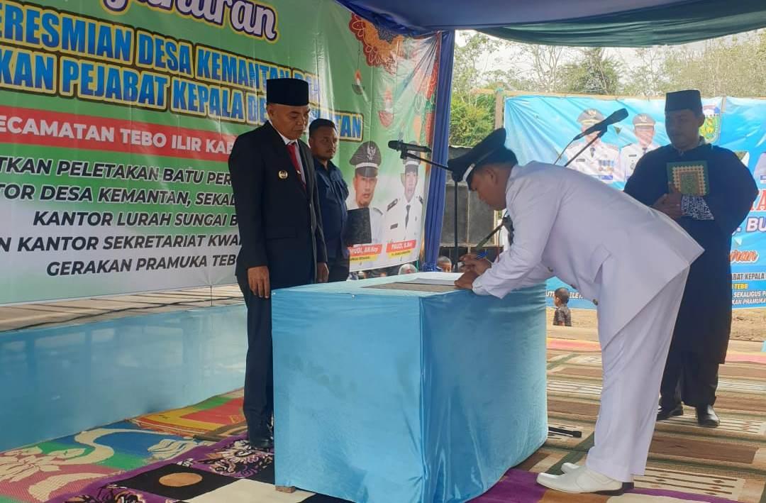 Lantik Pjs Kades Kemantan Tebo, Aspan: Permudah Pelayanan Kepada Masyarakat