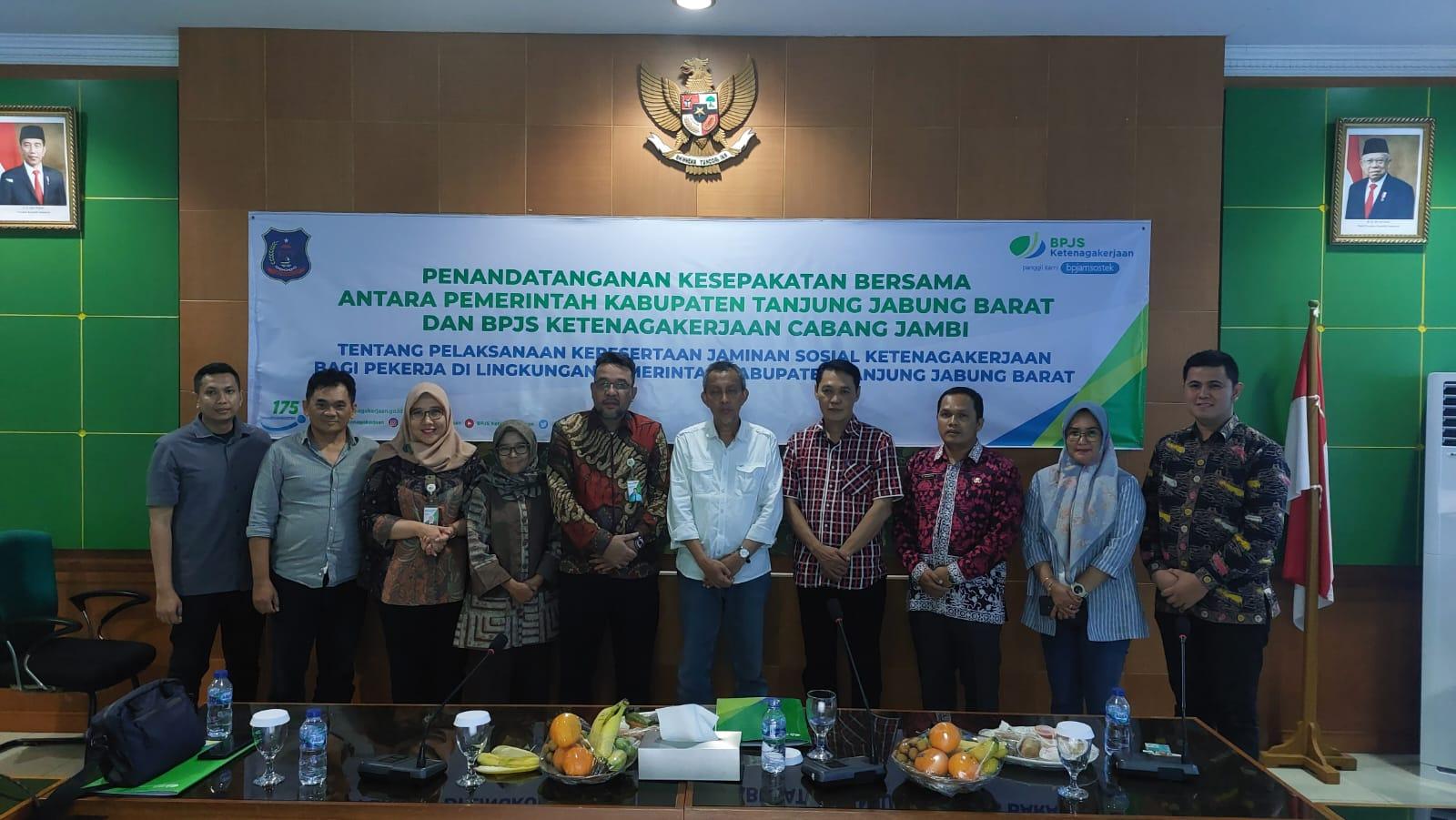 BPJS Ketenagakerjaan MoU dengan Pemkab Tanjab Barat Untuk Menjamin Tenaga Kerja Non ASN