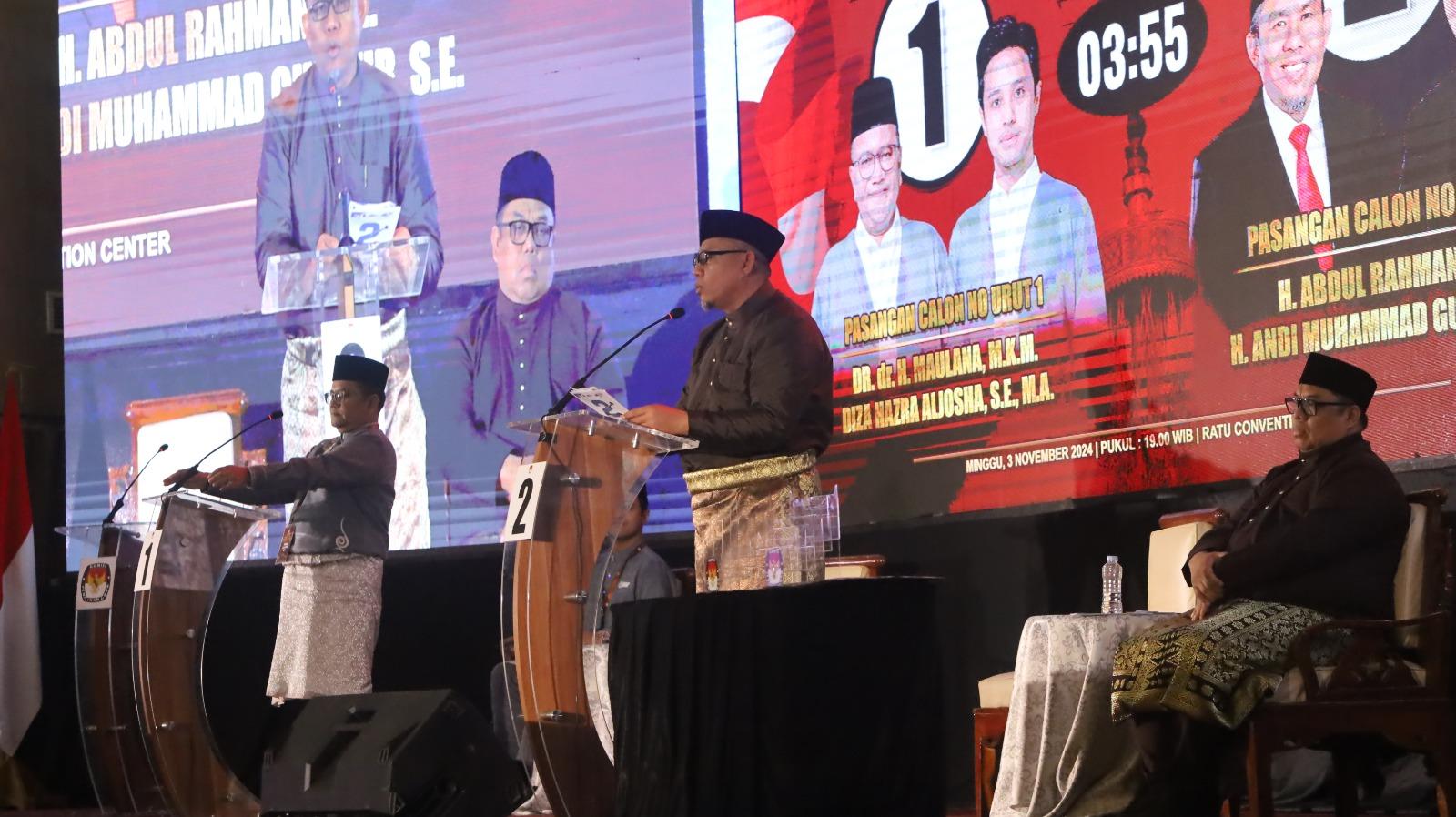Debat Pilwako Jambi , H Abdul Rahman Paparkan Program Mengatasi Prederan Narkoba di Kota Jambi