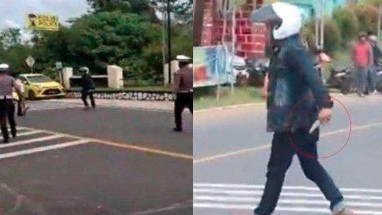 EMOSI-Pria-Ini-Kejar-Polisi-Pakai-Belati-Saat-Kena-Razia-Patuh-2025-Papan-Peringatan-Dilempar.jpg