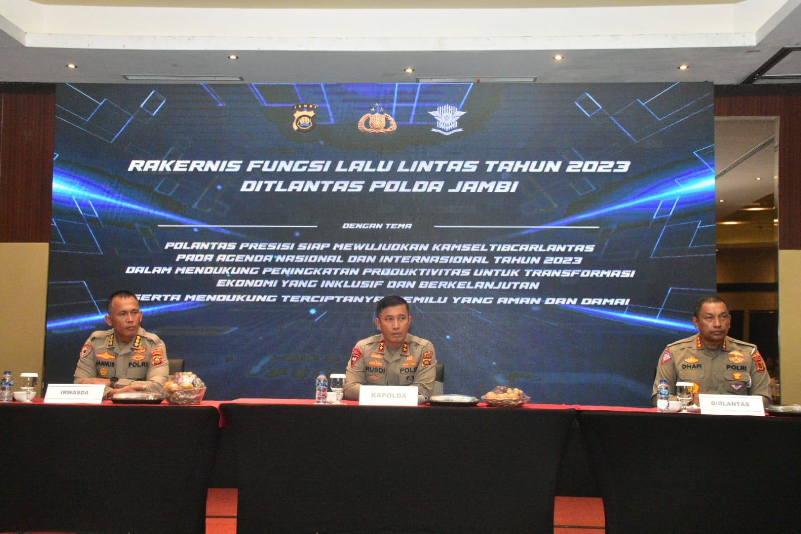 Buka Rakernis Fungsi Lantas TA 2023, Ini Pesan Kapolda Jambi