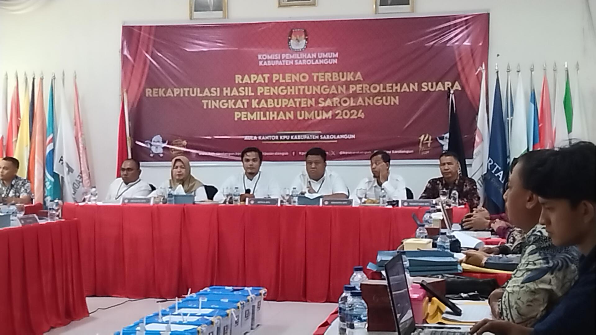 KPU Sarolangun Laksanakan Rapat Pleno Rekapitulasi Tingkat Kabupaten