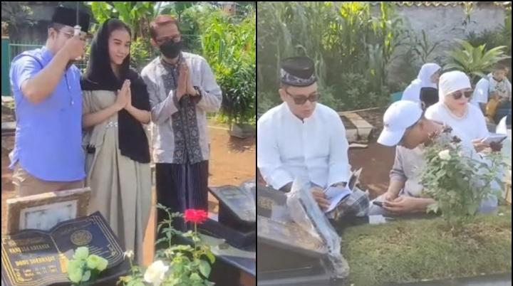 Beda Sikap Doddy Sudrajat dengan Faisal Saat di Makam Bibi dan Vanessa Angel, Mayang Tak Baca Yasin