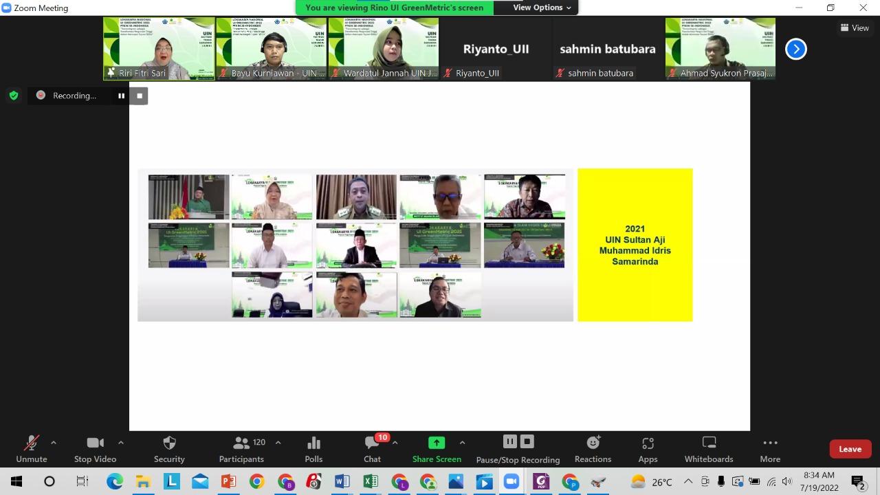 UIN Sutha Jambi Sukses Selengarakan Lokakarya Nasional UI GreenMetric World University Rankings 2022
