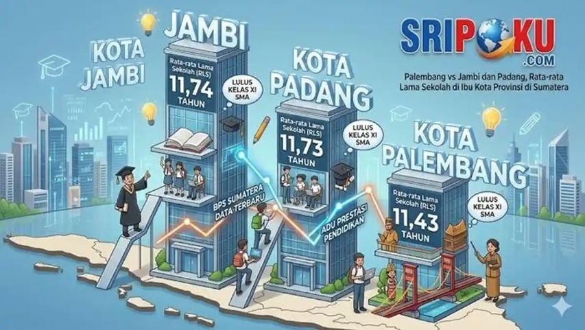 Perbandingan Rata-rata Lama Sekolah: Jambi vs Palembang vs Padang, Mana Tertinggi?