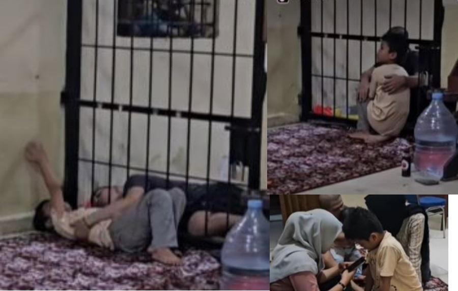 Aipda Handoko Hampir Menangis Lihat Pelukan dari Balik Jeruji Polsek Sekernan Muaro Jambi