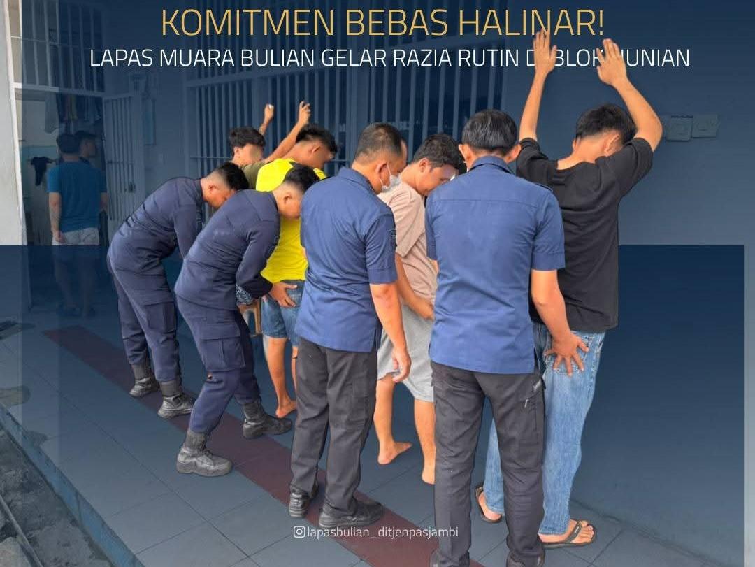 Razia Mendadak di Lapas Muara Bulian, Cari Barang Terlarang di Blok Hunian - Tribunjambi.com