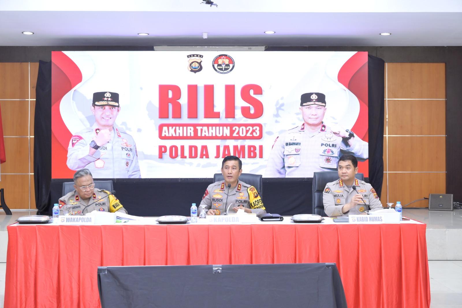 Polda Jambi Ungkap 5.271 Kasus Selama 2023, Mulai Sabu Cair Ratusan Kilo hingga Korupsi di BUMN