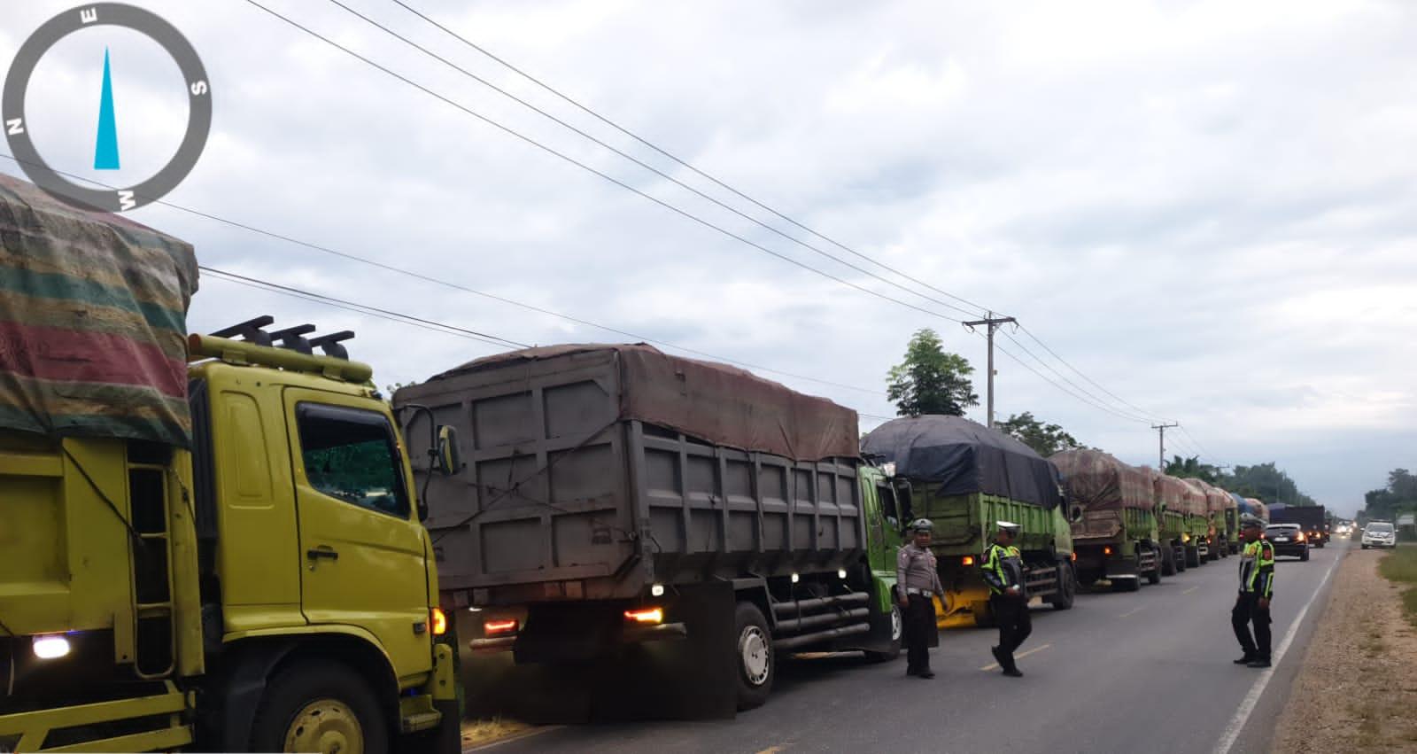 Polres Sarolangun Tindak Tegas 10 Truk Batu Bara Melanggar Jam Operasional