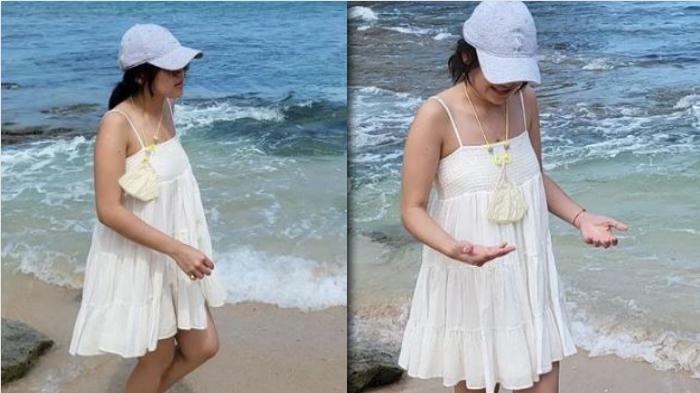 Pose Seksi Ayu Ting Ting di Pantai Pakai Dress Putih Jadi Sorotan Netizen: Janda Depok Menggoda!