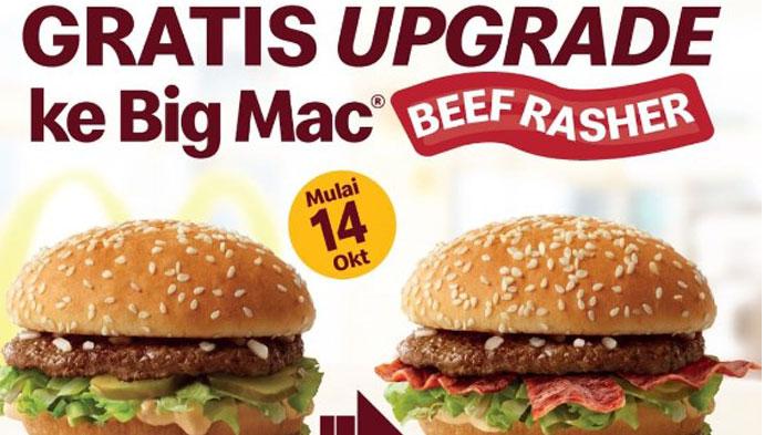 Promo McD Hari Ini 17 Oktober 2022, Gratis Upgrade Big Mac Beef Rasher