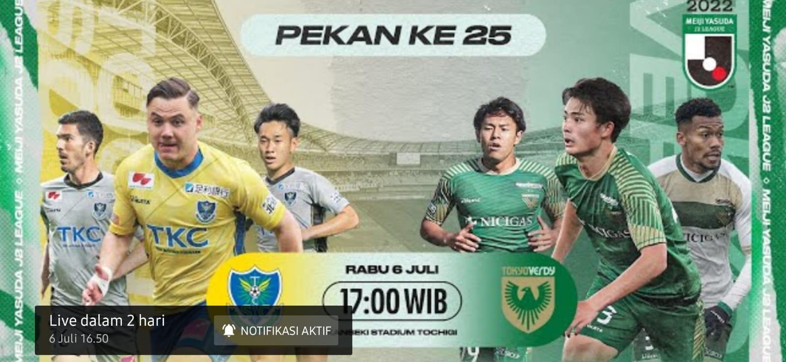 Jadwal Dan Preview Tochigi SC vs Tokyo Verdy di J2 League, Tim Pratama Arhan Bisa Tambah Kemenangan