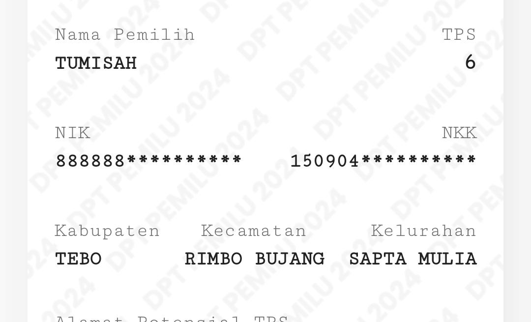 BREAKING NEWS Warga Rimbo Bujang Tebo Tercatat di DPT Online dengan NIK Angka 8 Semua