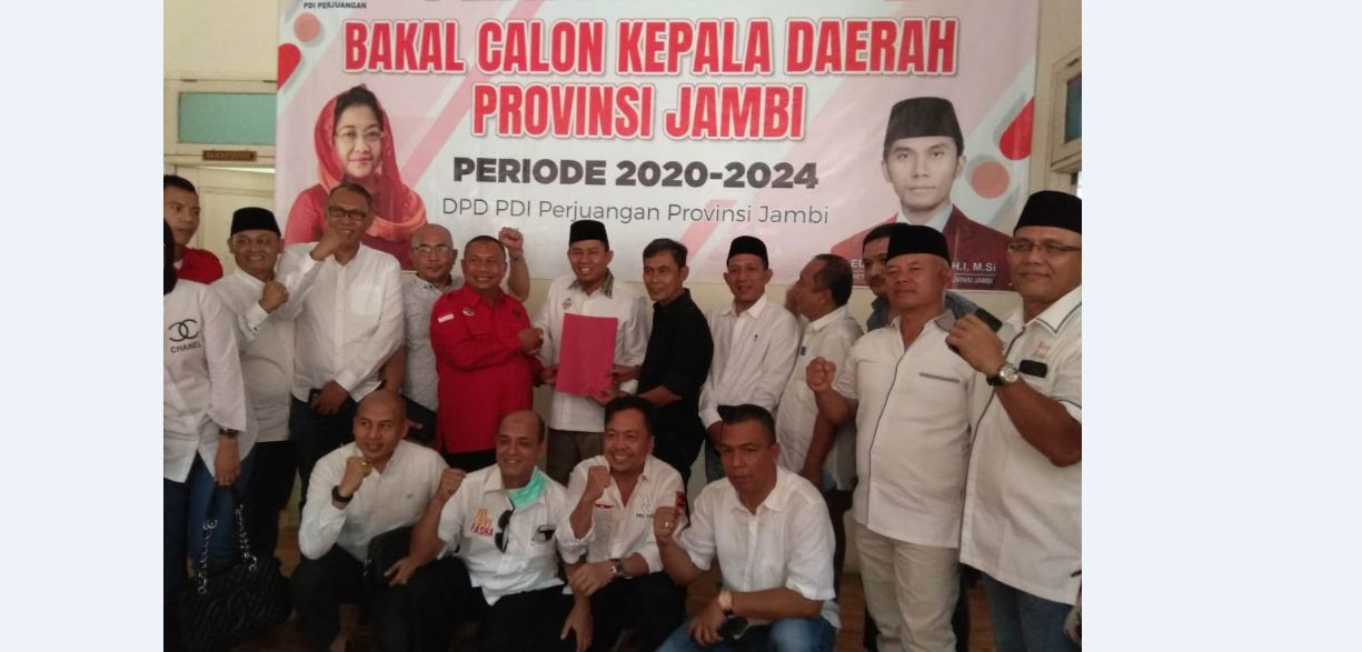 Syarif Fasha Ambil Formulir Pendaftaran Bakal Calon Gubernur Jambi 'Perahu' PDIP, Diwakili A Rahman