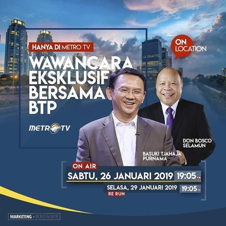 2 Hari Usai Bebas Penjara, Ahok Langsung Jalani Wawancara Eksklusif Metro TV, Catat Jam Tayangnya