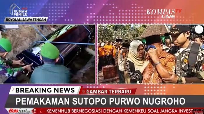Pemakaman Sutopo Purwo Nugroho di TPU Sasonolayu Diwarnai Tangisan Ayah, Pesan Terakhir :Doakan Saya