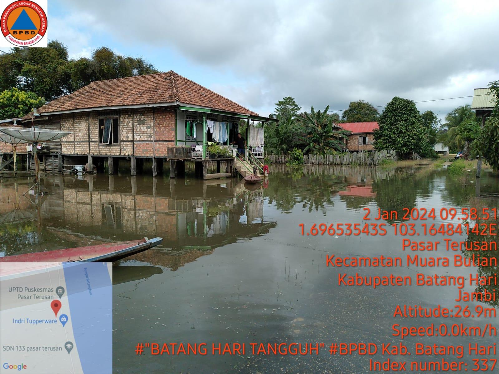 BPBD Data 235 Rumah Warga di Batanghari Terdampak Banjir