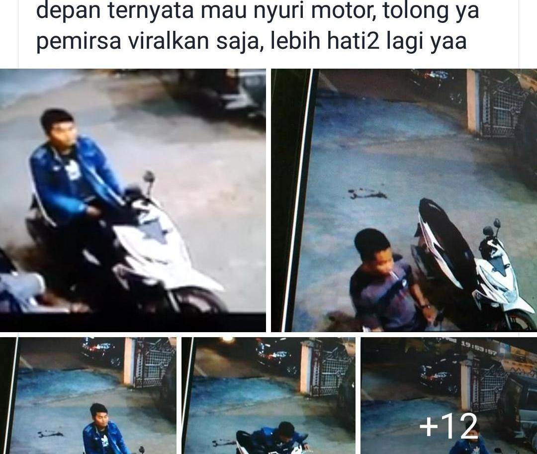 Terekam CCTV Aksi Maling Motor yang Gagal, Wajahnya Dikenali Netizen Kerinci, Diburu