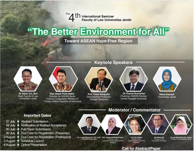 Fakultas Hukum Universitas Jambi Gelar Seminar Internasional “The Better Environment For All”
