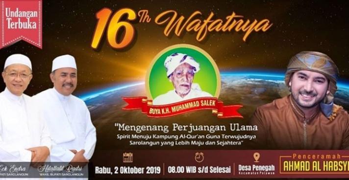 HAUL Buya Salek di Pelawan, Pemkab Sarolangun Datangkan Ustadz Ahmad Alhabsy