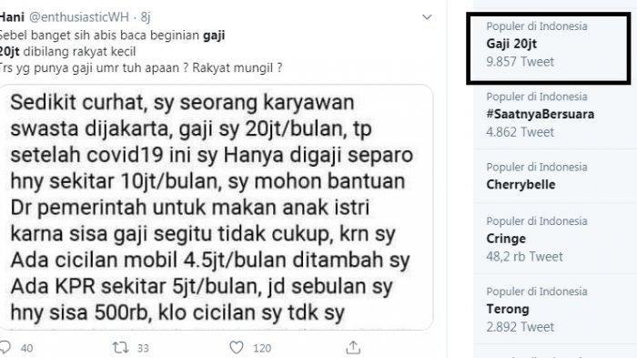 Viral Status Orang Bergaji Rp20 Juta Tapi Merengek ke Pemerintah Tak Bisa Makan Terdampak Covid-19