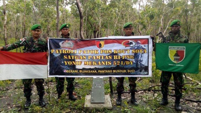 Pasukan TNI Menyusur 3 Sungai Deras Batas Negara, Ini Penampakan Patok Batas Indonesia-Papua Nugini