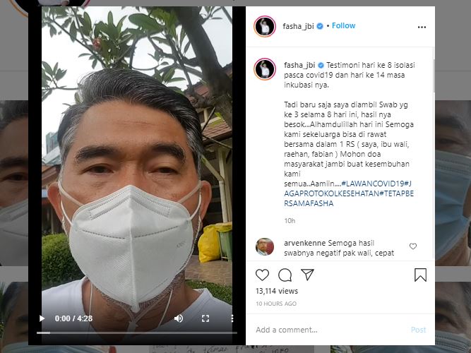 Kondisi Fasha Terkini yang Terkena Covid-19, Menunggu Hasil Swab, Bakal Satu RS dengan Anak & Istri