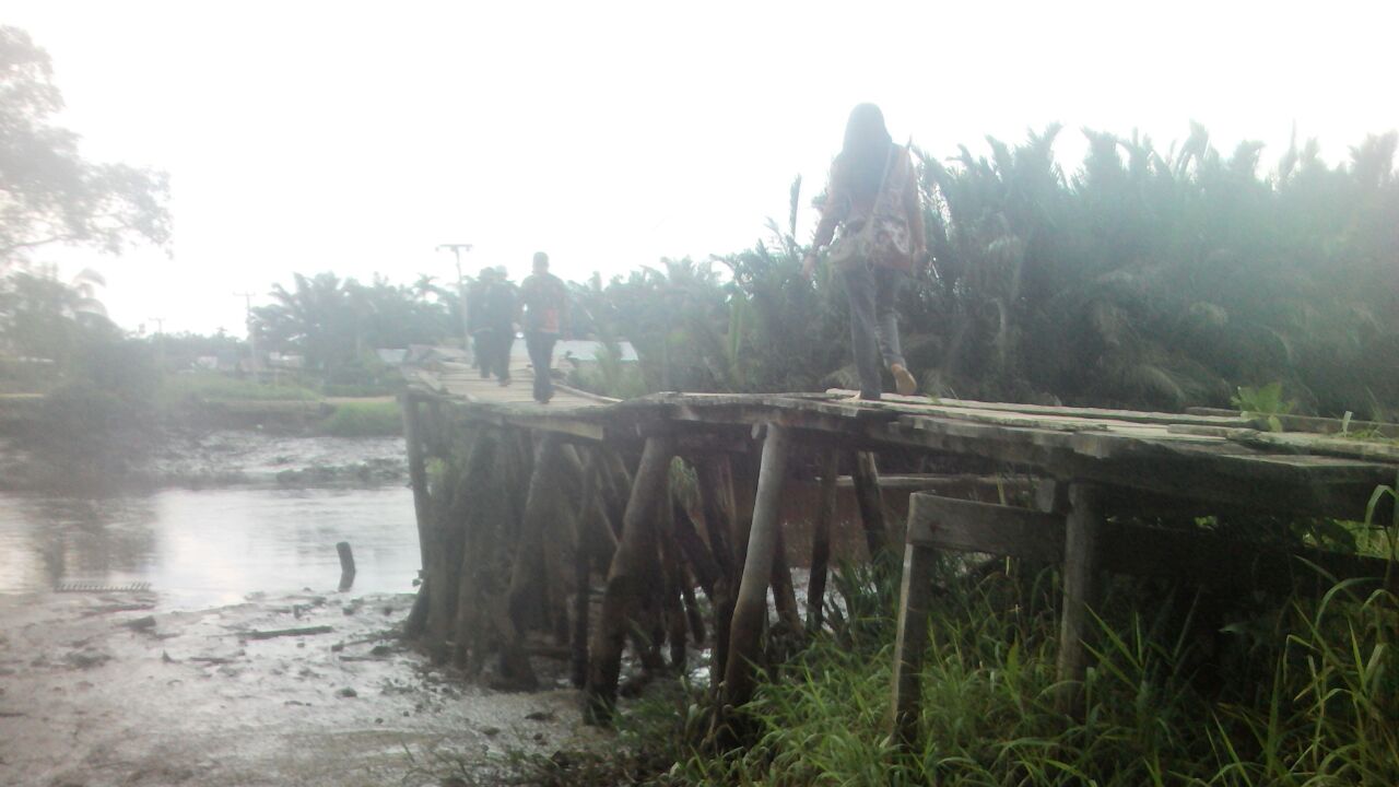 Sudah Ada Warga Jatuh ke Sungai, Kondisi Jembatan Desa Lagan Ulu 'Ngeri', Anak Sekolah Kesulitan