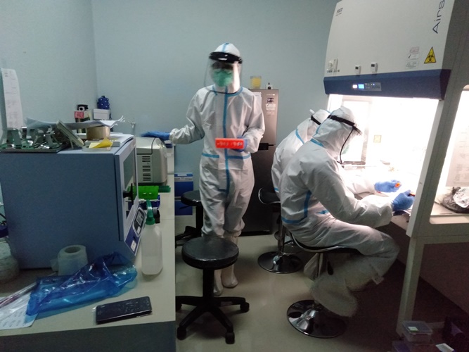 Perjuangan Yang Tak Mudah di Dalam Ruangan Uji Sampel Swab Covid-19 BPOM Jambi, Jangan Sentuh Apapun