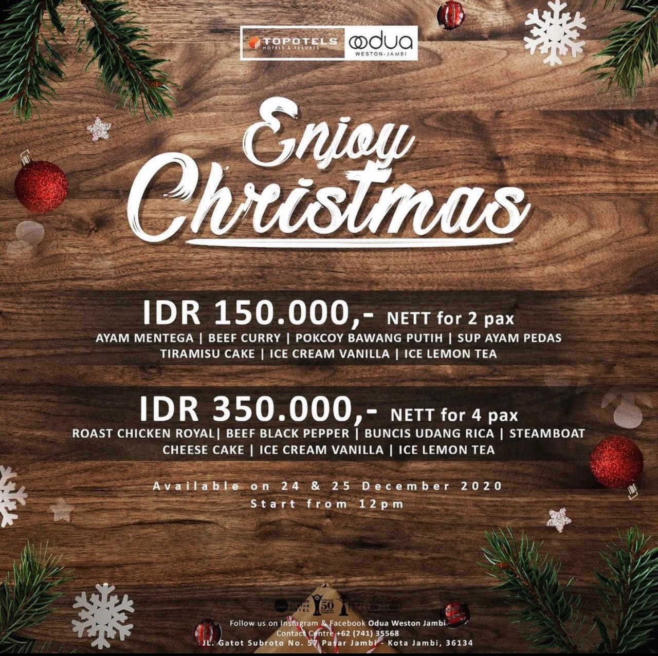 Sambut Hari Natal, Odua Weston Jambi Berikan Promo ‘Enjoy Christmas’