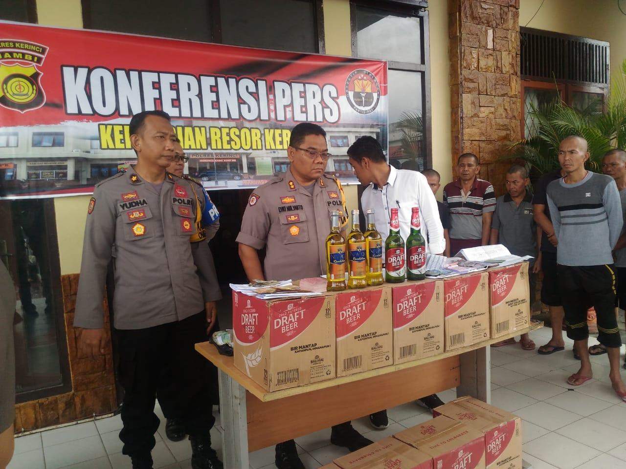 Operasi Pekat Polres Kerinci ungkap 21 Kasus dengan 50 Tersangka, Paling Banyak Kasus Miras