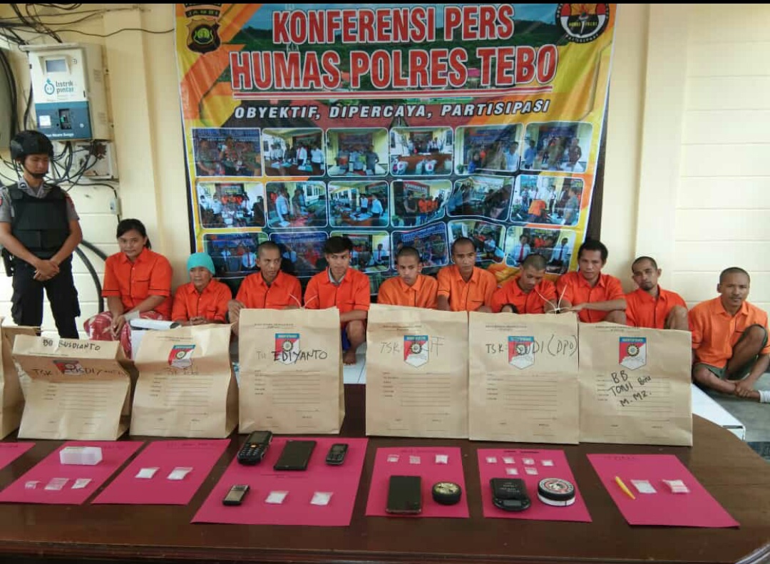 Hasil 14 Hari Operasi Antik Siginai 2020, Polres Tebo Amankan 10 Tersangka dan 2 Diantaranya Wanita