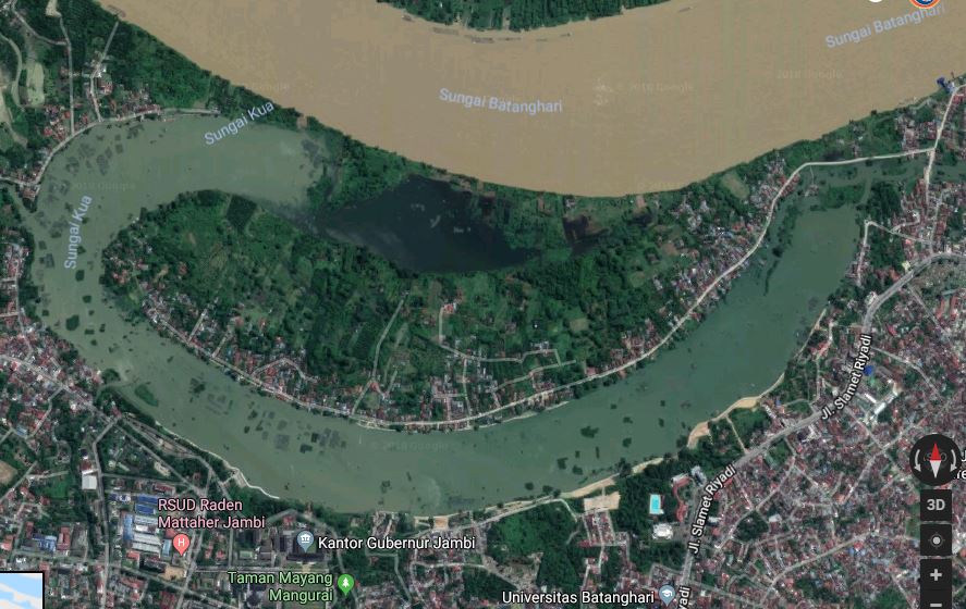 Penampakan Danau Sipin Via Satelit Google Maps, Titik-titik Lengkung yang Unik