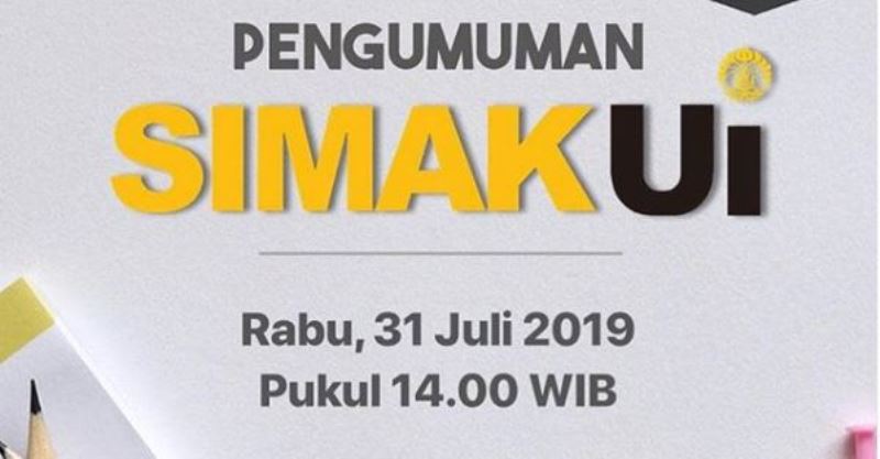 Pengumuman SIMAK UI Jadwal Hasil Penerimaan Mahasiswa Baru Universitas Indonesia Pukul 14.00 WIB