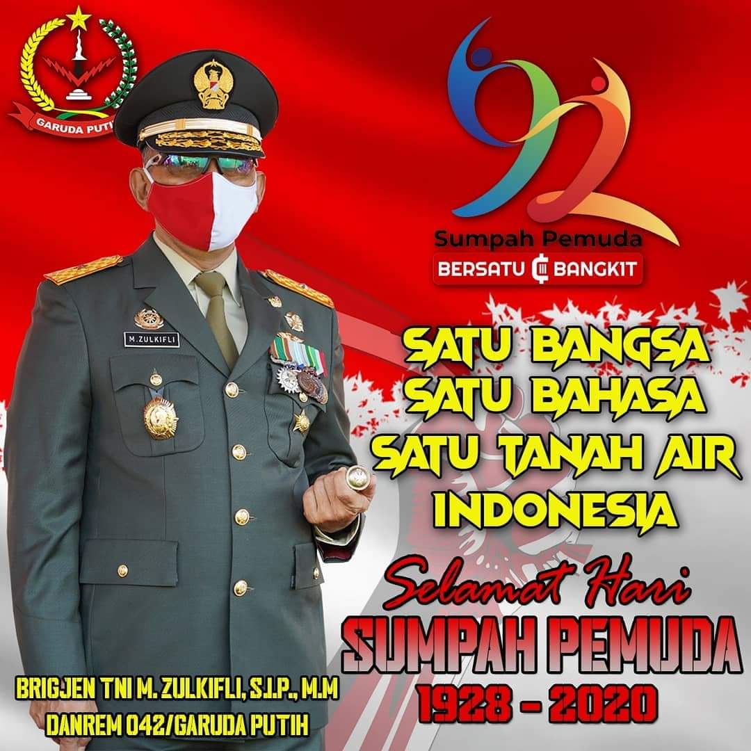 Peringati Hari Sumpah Pemuda, Danrem 042/Gapu Ajak Pemuda Berikan Sumbangsih untuk Negara