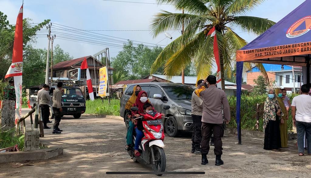 Hari Kedua Larangan Mudik Posko Perbatasan di Ex Terminal Pembengis Kuala Tungkal Masih Kondusif