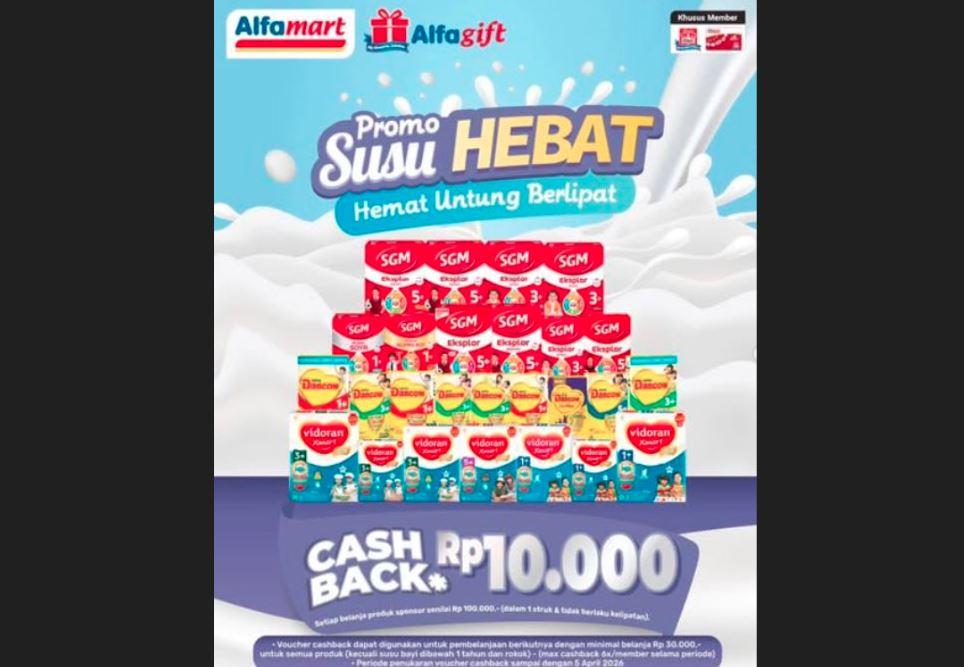 Promo Alfamart Jambi Terbaru, Belanja Susu Cashback Rp15 Ribu