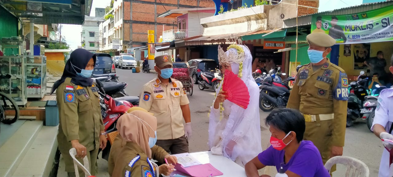 Seorang Pengantin Perempuan di Tanjab Barat yang akan Akad Nikah Terjaring Operasi Yustisi