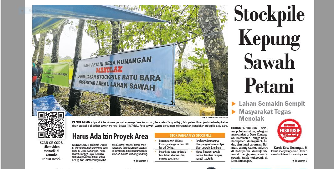 Perusahaan Wajib Beri Kompensasi, Lahan Pertanian Terdampak Stockpile Batu Bara