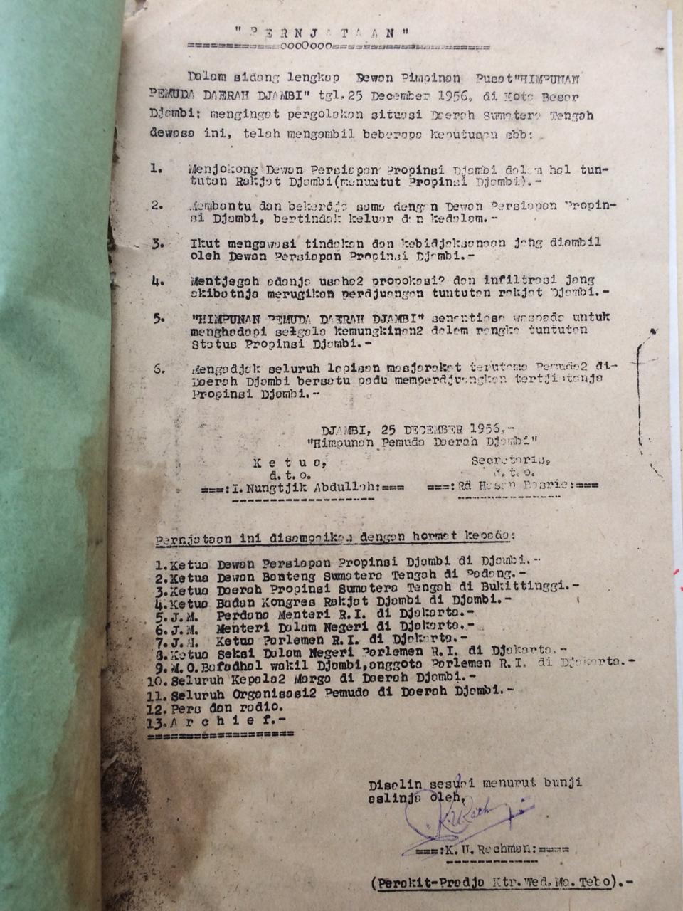 Tulisannya Pakai Ejaan Lama, Warga Sarolangun Temukan Dokumen Bukti Sejarah tentang Otonomi Daerah
