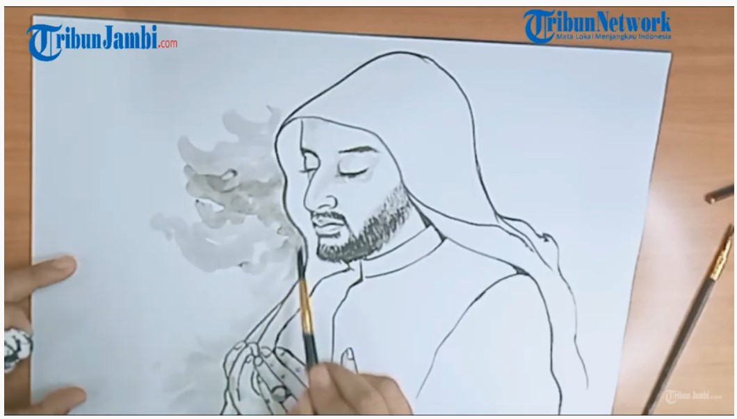 Tutorial Gambar Wajah Syehk Ali Jaber