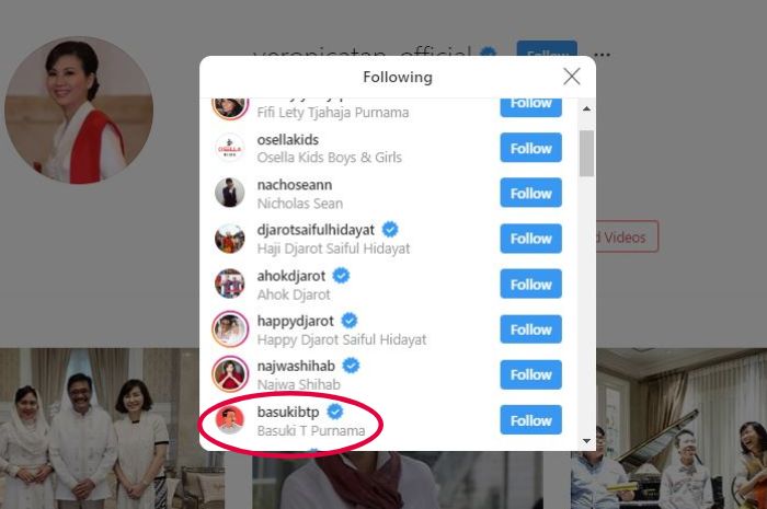 Kenangan Veronica Tan Tak Lagi Ada di Instagram Ahok, Faktanya saat Ini Masih Follow Akun Mantan