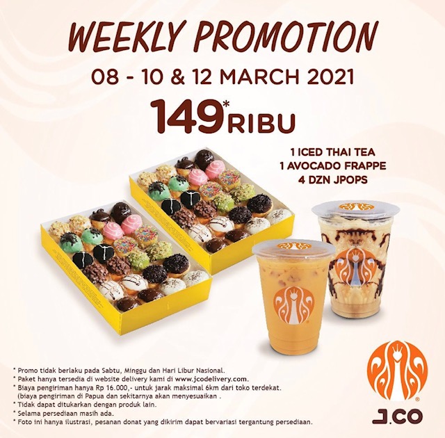 Weekly Promotion JCO, 4 Lusin JPOPZ dan 2 Minuman Hanya Rp 149 Ribu di Hari Ini dan 12 Maret