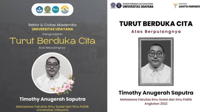 Berita duka, Timothy Anugerah Saputra meninggal dunia.