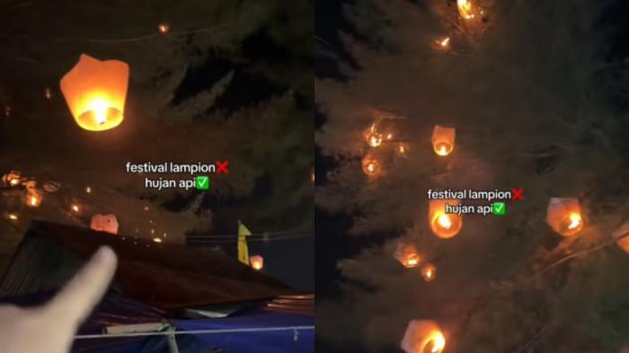 Detik-detik Pengunjung Panik, Festival Lampion di Jogja Berubah Jadi Hujan Api
