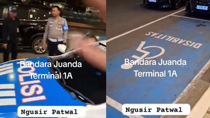 Viral Mobil Polisi Kepergok Parkir 1 Jam di Zona Disabilitas Bandara Juanda, Diusir Langsung Pergi