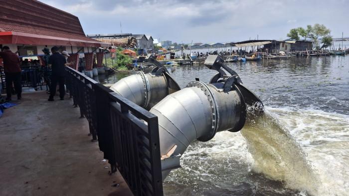 ILUSTRASI - Kondisi area Rumah Pompa Kali Sringin, Semarang, baru-baru ini.
