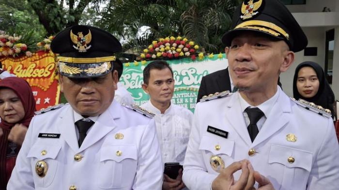 Bupati Lebak Hasbi Asyidiki Jayabaya saat sertijab di Pendopo Bupati Lebak, Senin (3/3/2025).