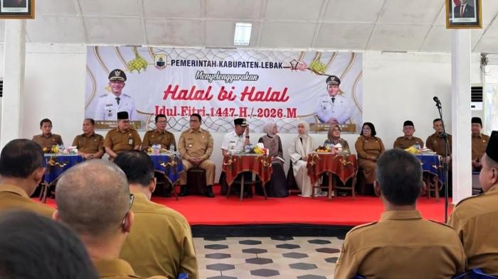 Halal bihalal di Pendopo Kabupaten Lebak di Rangkasbitung, Senin (30/3/2026).