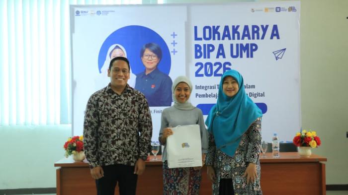 LOKAKARYA - Universitas Muhammadiyah Purwokerto (UMP) melalui program Bahasa Indonesia bagi Penutur Asing atau BIPA menyelenggarakan Lokakarya BIPA UMP 2026 bertema 'Integrasi Teknologi dalam Pembelajaran BIPA Era Digital' di UMP Tower Lantai 10 Ruang K.X.4, Jumat (22/5/2026) lalu.